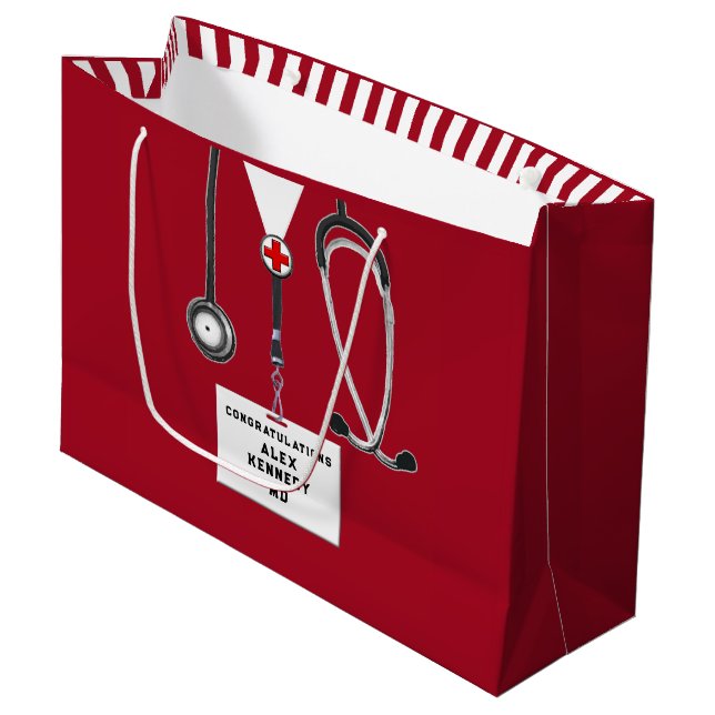 Grand Sac Cadeau École de médecine du docteur créatif (Devant Angle)