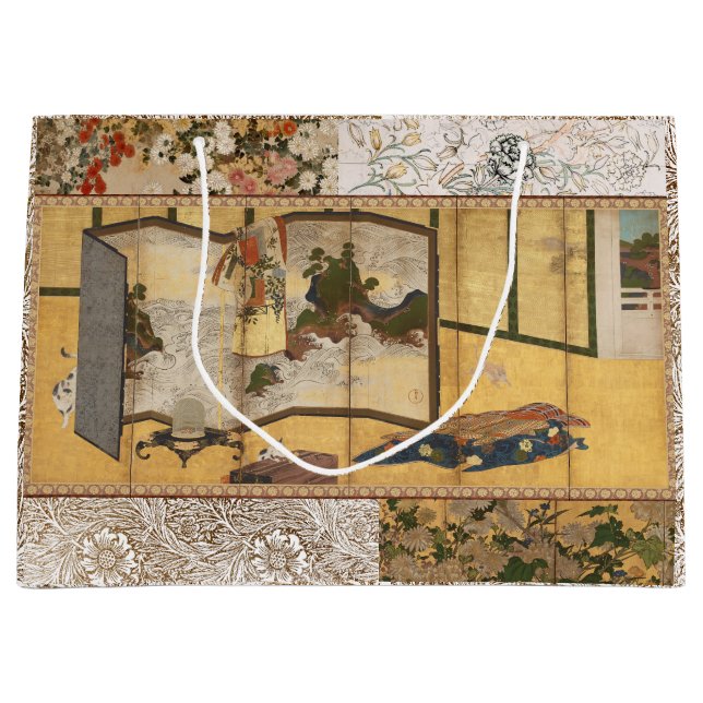 Grand Sac Cadeau Écran Coromandel Peint (Devant)