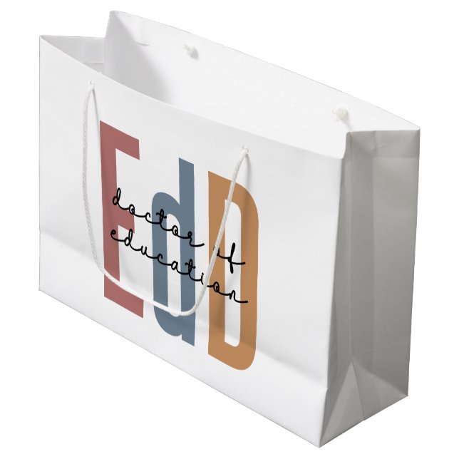 Grand Sac Cadeau EdD Docteur En Éducation (Devant Angle)