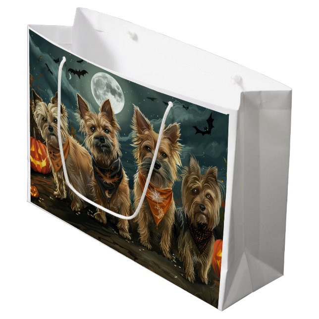 Grand Sac Cadeau Éffrayant australien Terrier Halloween (Devant Angle)