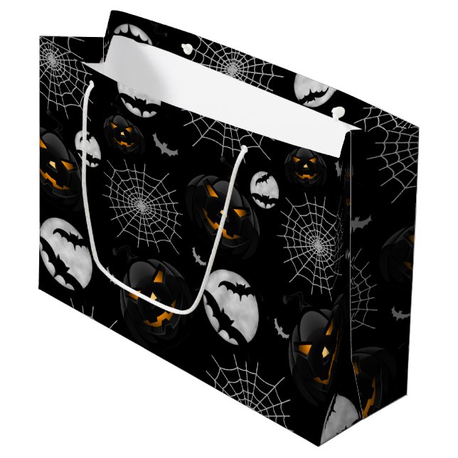 Grand Sac Cadeau Éffrayant Dark Halloween Motif (Devant Angle)