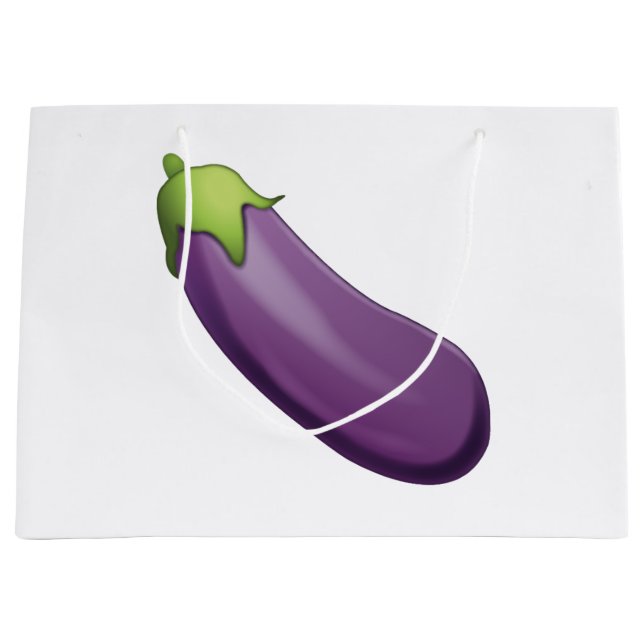 Grand Sac Cadeau Eggplant - Emoji (Devant)