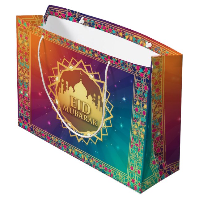 Grand Sac Cadeau Eid Coloré (Dos Angle)