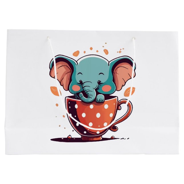 Grand Sac Cadeau Élégance de l'éléphant (Dos)