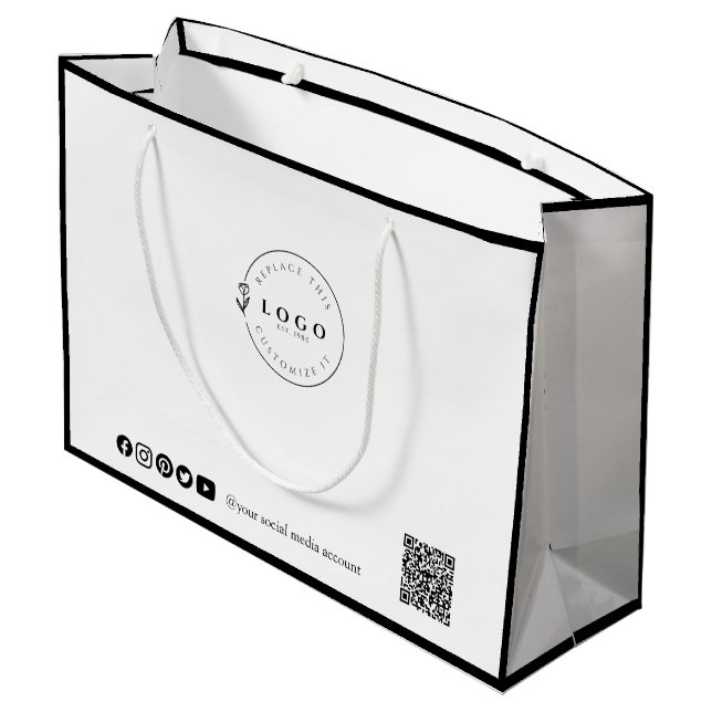 Grand Sac Cadeau Élégance Personnalisable Entreprise Sur Mesure (Dos Angle)