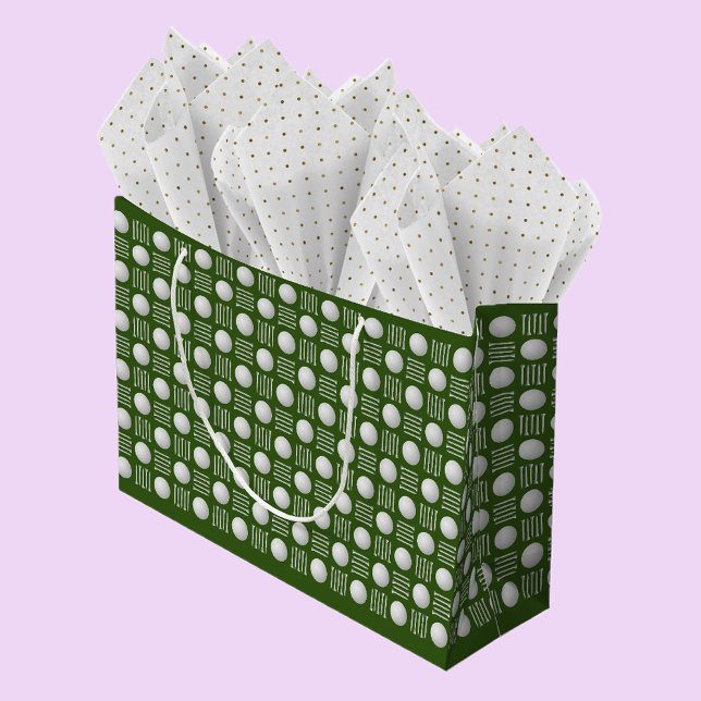 Grand Sac Cadeau Élégant Bal de Golf Moderne & Tee Green (Créateur téléchargé)