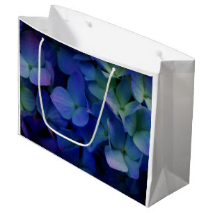 Grand Sac Cadeau Élégant bleu pourpre bleu pourpre floral