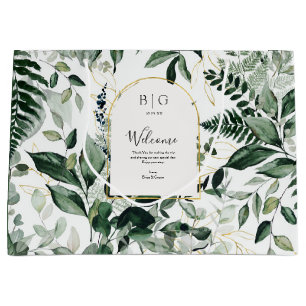 Grand Sac Cadeau Elégant Botanic Greenery Accueil mariage