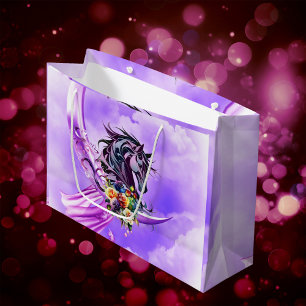 Grand Sac Cadeau Élégant cheval sauvage coloré