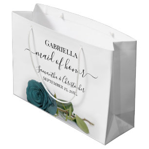 Grand Sac Cadeau Elegant Dusty Rose Turquoise Maid of Honor Mariage