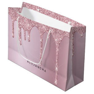 Grand Sac Cadeau Élégant élégant rose rose rose parties scintillant