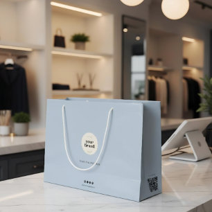 Grand Sac Cadeau Élégant Logo QR Social de la Boutique de la Marque