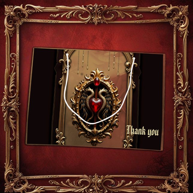 Grand Sac Cadeau Élégant luxueux emblème du coeur. (Créateur téléchargé)