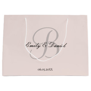 Grand Sac Cadeau Élégant mariage monogramme