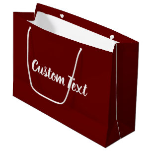 Grand Sac Cadeau Élégant Modèle de texte de script noir et blanc