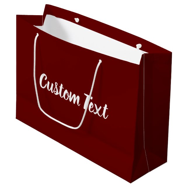 Grand Sac Cadeau Élégant Modèle de texte de script noir et blanc (Devant Angle)