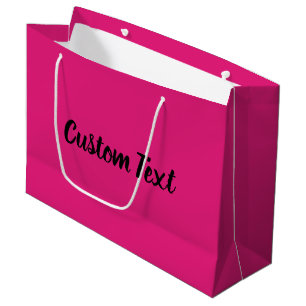 Grand Sac Cadeau Élégant Modèle de texte de script noir et rose cha