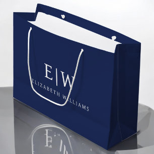 Grand Sac Cadeau Élégant Professionnel Simple Monogramme Minimalist