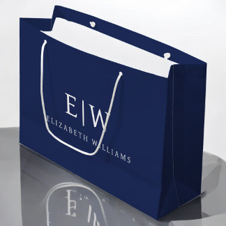 Grand Sac Cadeau Élégant Professionnel Simple Monogramme Minimalist