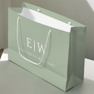 Grand Sac Cadeau Élégant Professionnel Simple Monogramme Minimalist