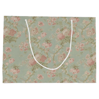 Grand Sac Cadeau Élégant Rose Vintage