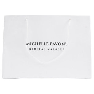 Grand Sac Cadeau Élégant Simple Professionnel Noir & Blanc