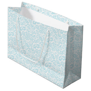 Grand Sac Cadeau Élégant Turquoise vénitien Vintage floral