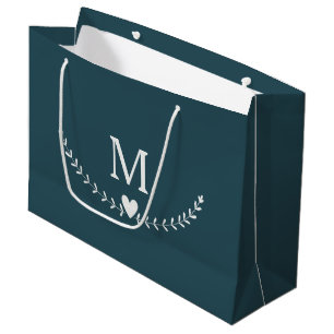 Grand Sac Cadeau Elégante couronne vintage avec décoration de coeur
