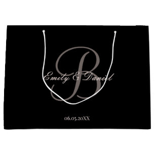 Grand Sac Cadeau Élégante désintégration du monogramme au mariage