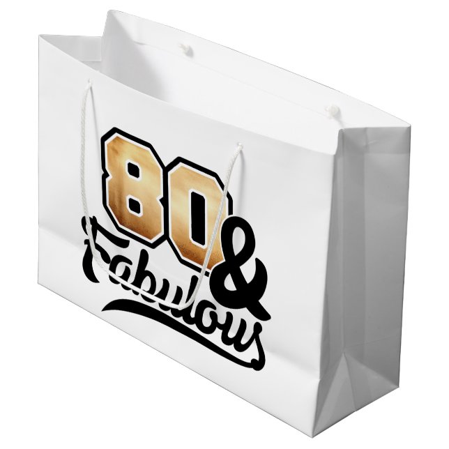 Grand Sac Cadeau Elégante quatre-vingts fabuleuses femmes d'anniver (Devant Angle)