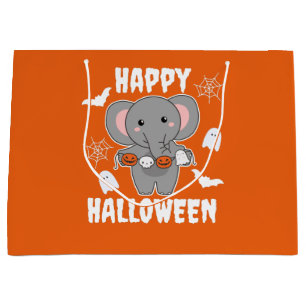 Grand Sac Cadeau Elephant Happy Halloween