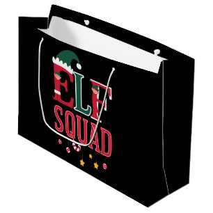 Grand Sac Cadeau Elf Famille de Noël Correspondant Pyjamas Elf Squa