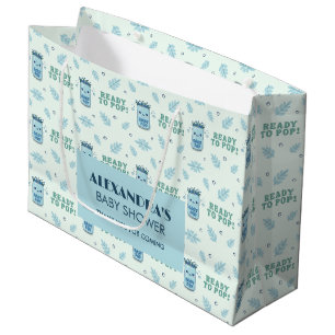 Grand Sac Cadeau Elle est prête à éclater Blue Boho Kawaii Soda