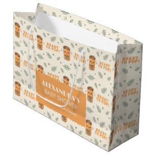 Grand Sac Cadeau Elle est prête à éclater Orange Boho Kawaii Soda