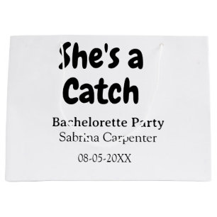 Grand Sac Cadeau Elle est un nom de fête de bachelorette date simpl