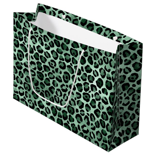 Grand Sac Cadeau Emerald et Gold Safari Series Design 9 (Devant Angle)