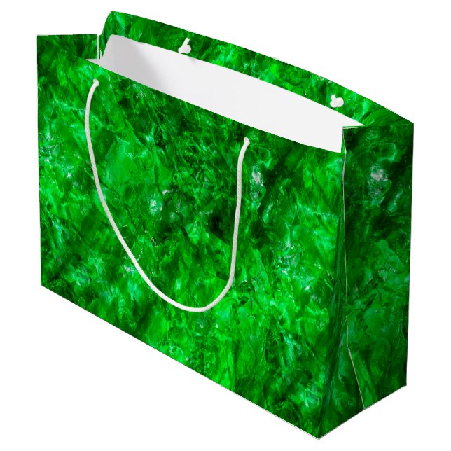 Grand Sac Cadeau Émeraude crue (Dos Angle)