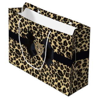 Grand Sac Cadeau empreinte de léopard