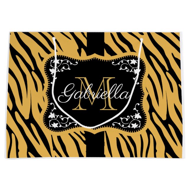 Grand Sac Cadeau Empreinte de léopard (Devant)