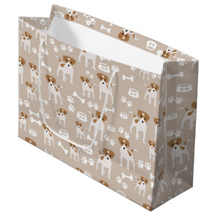 Grand Sac Cadeau Empreinte de patte de chiot de chien mignon Motif
