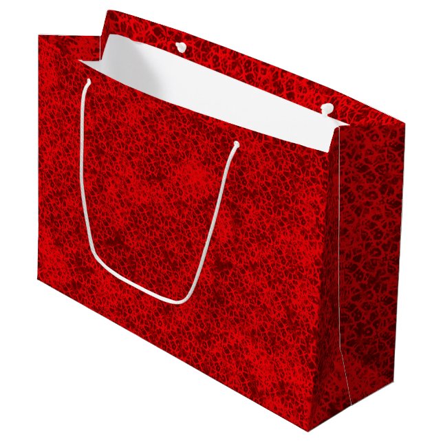 Grand Sac Cadeau Empreinte rouge florale (Devant Angle)