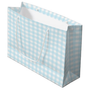 Grand Sac Cadeau En vichy bleu 1