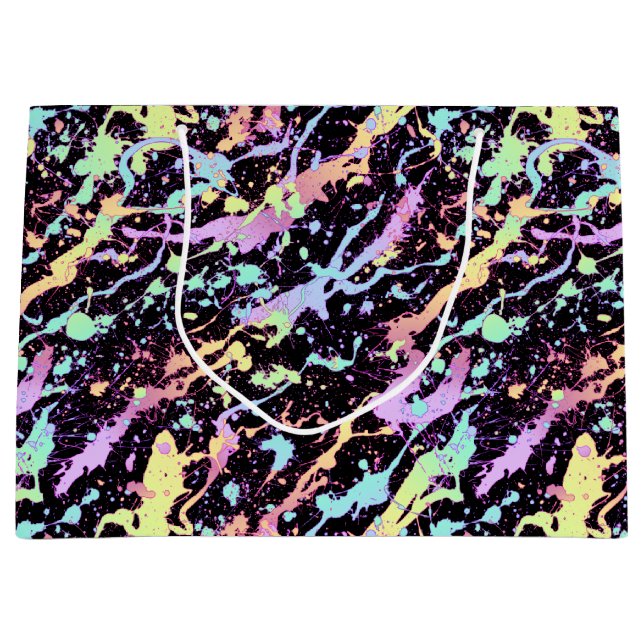 Grand Sac Cadeau encre arc-en-ciel extrême : (Devant)