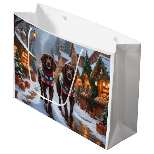 Grand Sac Cadeau English Setter Dogs Christmas Snow Holiday (Devant Angle)