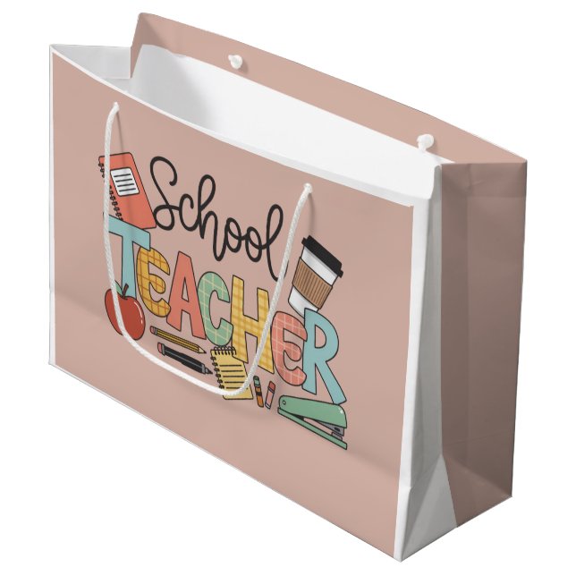 Grand Sac Cadeau Enseignant enseignant des cadeaux aux futurs leade (Devant Angle)