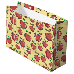 Grand Sac Cadeau Enseignant Pommes Arbre Motif Enseignant d'art pré