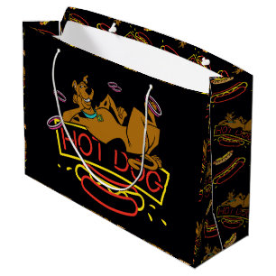 Grand Sac Cadeau Enseigne au néon de hot-dog de Scooby-Doo