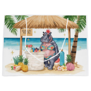 Grand Sac Cadeau Enseigne de Salon de Bikini Hippopotame pour Enter
