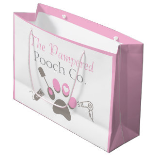 Grand Sac Cadeau Entreprise de toilettage de chiens personnalisée -