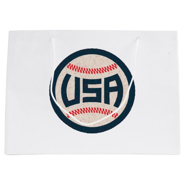 Grand Sac Cadeau Équipe de baseball USA (Devant)